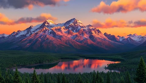 Beautiful British Columbia landscape with mountains forest and rivers scenic nature